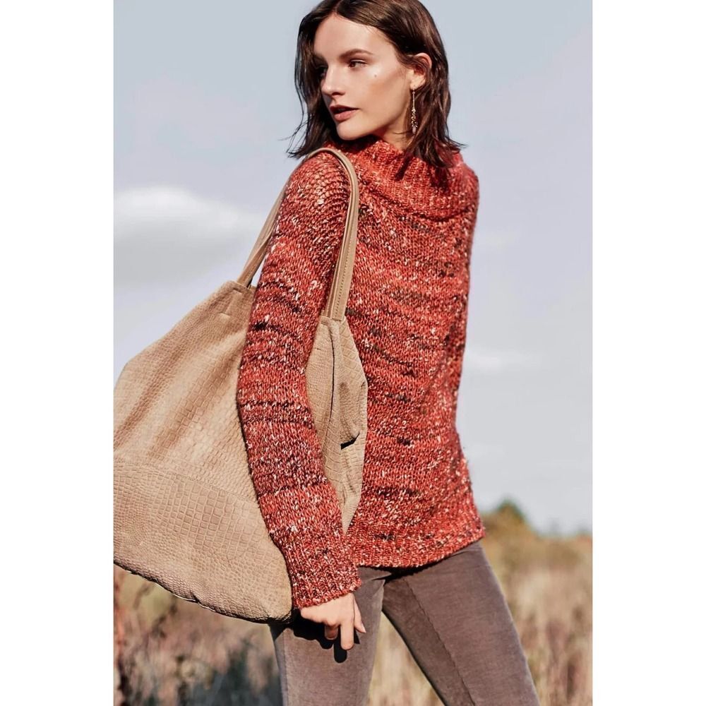 ANTHROPOLOGIE Alpalca MOTH MARLED MOCKNECK PULLOVER sz M